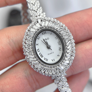 صفحه سفید ساعت نقره زنانه