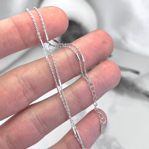 دستبند دخترانه نقره دو زنجیر