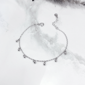 آویز های گوی بدون نگین دستبند نقره دخترانه