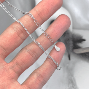 زنجیر قابل تنظیم و قفل دستبند نقره دخترانه