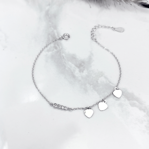 دستبند نقره دخترانه مدل آویز قلب