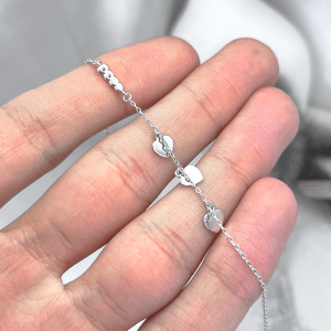 دستبند نقره دخترانه قلب و گوی