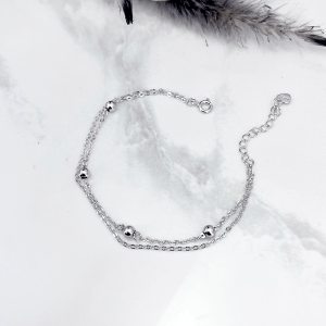 دستبند نقره دخترانه مدل گوی درشت