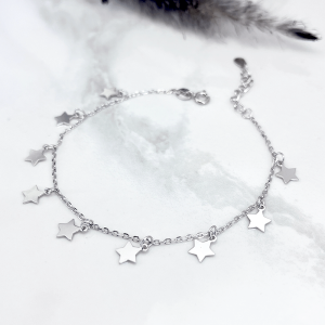 نمای آویز ستاره دستبند نقره دخترانه