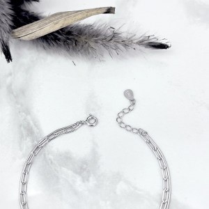 زنجیر قابل تنظیم دستبند نقره دخترانه