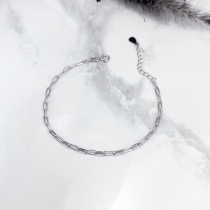 دستبند نقره دخترانه مدل زنجیر هرمس