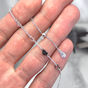 زنجیر قابل تنظیم دستبند نقره دخترانه