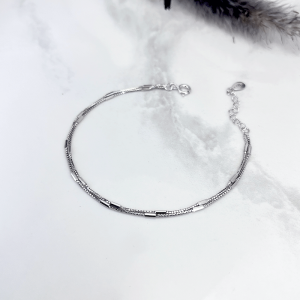 دستبند نقره دخترانه مدل دو زنجیر ونیزی