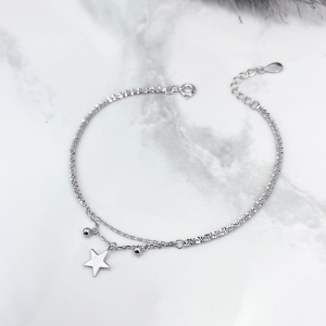 دستبند نقره دخترانه مدل خاویاری