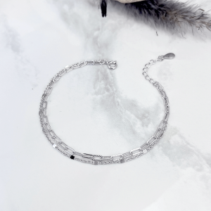 دستبند نقره دخترانه مدل دو زنجیر