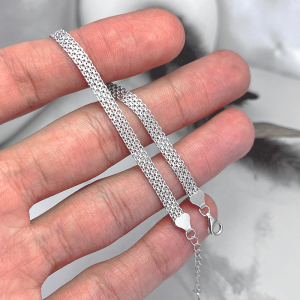 دستبند نقره دخترانه حصیری ایتالیایی