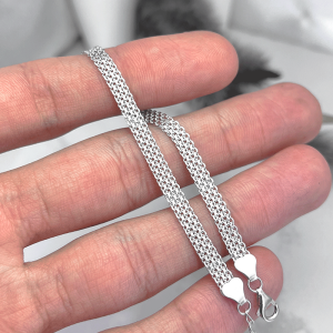 بافت دستبند نقره دخترانه بیزمارک