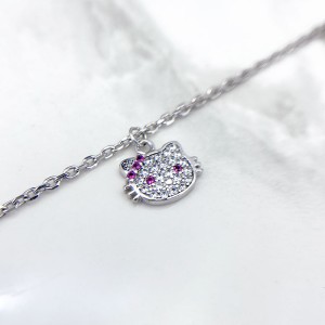 مدال آویز کیتی پابند دخترانه نقره