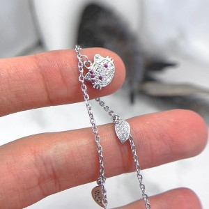 پابند نقره دخترانه مدل کیتی