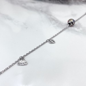 آویز و مهره پابند نقره زنانه گل