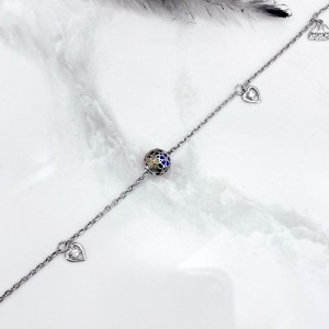 پابند نقره زنانه مدل گل سه بعدی