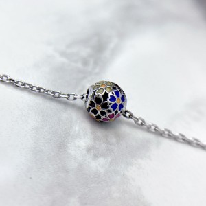 مهره طرح چارم گل پاندورا برای پابند نقره زنانه