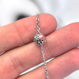 مهره سه بعدی گل رنگی نقره