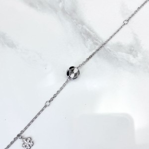 پابند نقره زنانه مدل گوی مشکی