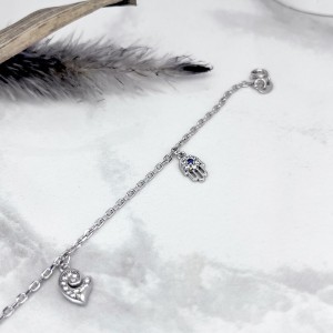 پابند نقره اسپرت چشم و نظر زنانه