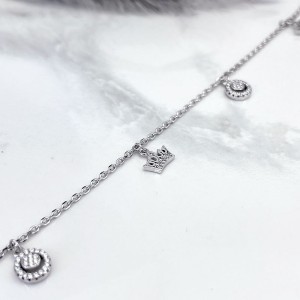 پابند نقره زنانه مدل آویز تاج