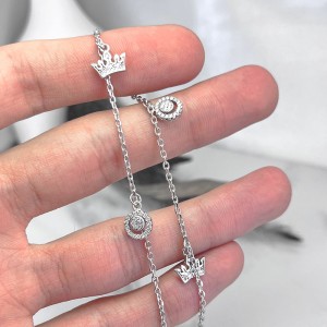 آویز دایره تاچ پابند نقره زنانه