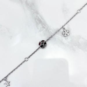 پابند نقره زنانه مدل گوی قرمز