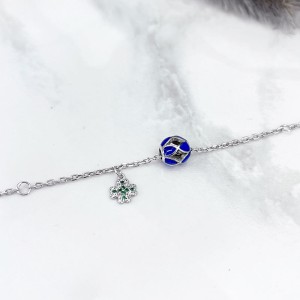 گوی آویز پابند نقره زنانه ایتالیایی