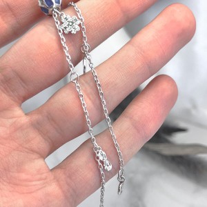 پابند نقره زنانه زنجیر مدل گوی سه بعدی