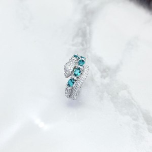 انگشتر نقره زنانه مدل مار جواهری