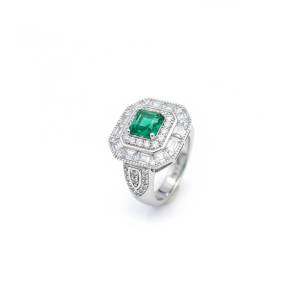 انگشتر نقره زنانه مدل طرح زمرد