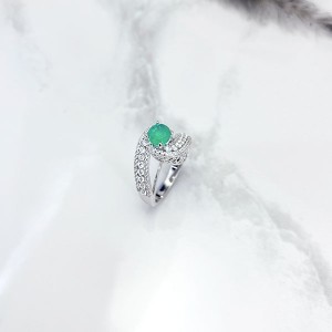 انگشتر نقره زنانه طرح زمرد ایتالیایی