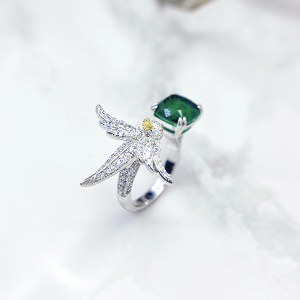 انگشتر پرنده نگین زنانه