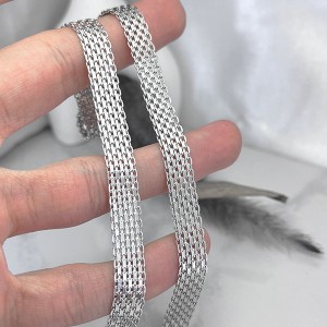 عرض 18 میلی متر گردنبند نقره بیزمارک