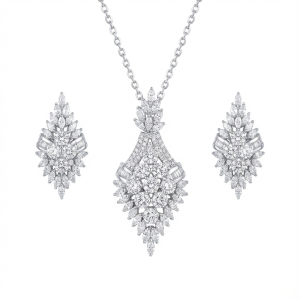 نیم ست نقره زنانه ایتالیایی مدل مارکیز