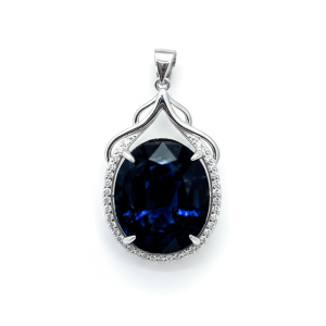 گردنبند نقره زنانه سنگ یاقوت کبود اصل