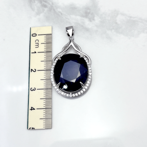 طول مدال گردنبند نقره زنانه یاقوت