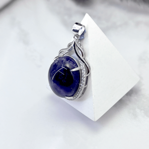 پلاک نقره زنانه سنگ آمیتیس