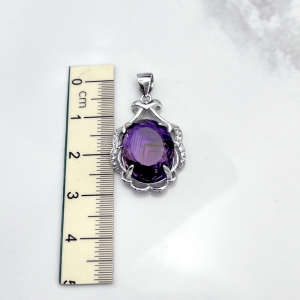 طول مدال نقره ایتالیایی سنگ آمیتیس