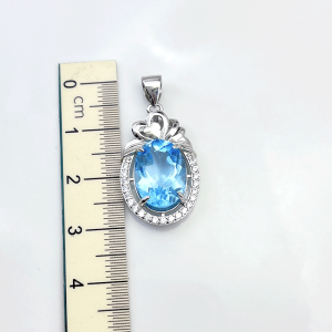 طول گردنبند نقره زنانه ایتالیایی سنگ توپاز