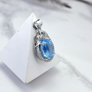 مدال آویز نقره سنگ اصل توپاز