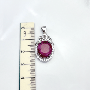 طول آویز زنانه نقره یاقوت