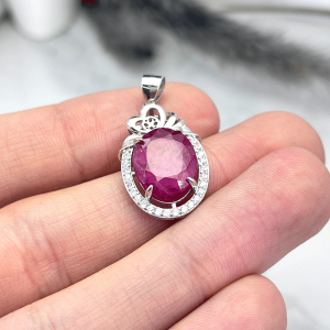 گردنبند نقره زنانه یاقوت قرمز