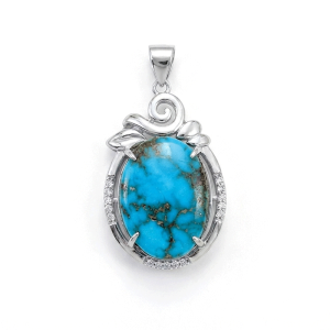 گردنبند نقره زنانه سنگ فیروزه نیشابور