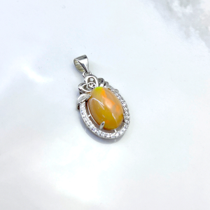 گردنبند نقره زنانه سنگ اوپال