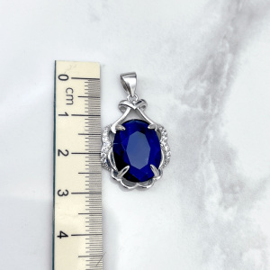 طول مدال نقره زنانه طرح یاقوت