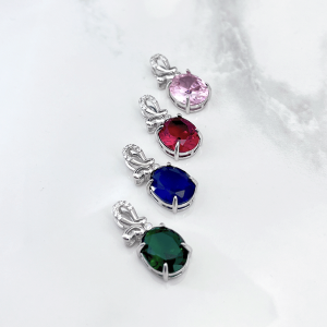 مدال مینیمال سنگ دار نقره