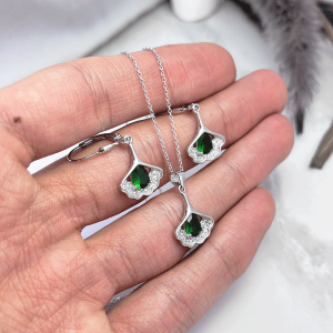 نیم ست مینیمال ایتالیایی نقره با زنجیر