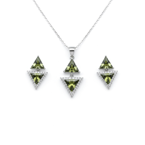 نیم ست نقره زنانه ایتالیایی طرح الکساندریت