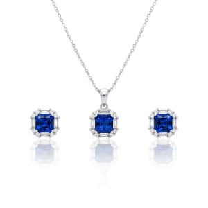 نیم ست نقره زنانه مدل آبی